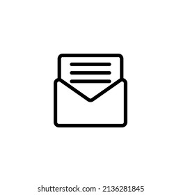 A simple line art icon illustrates an open email envelope with an incoming message.