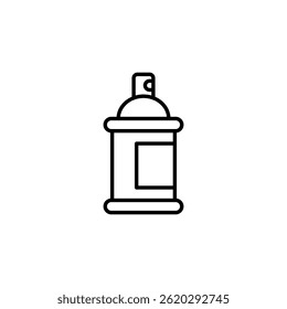 Simple Line Art Icon Illustrating a Spray Paint Can Design Element