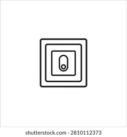 Simple line art icon of a light switch in the off position on a white background