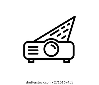 Ein einfaches Line-Art-Symbol eines Multimedia-Projektors
