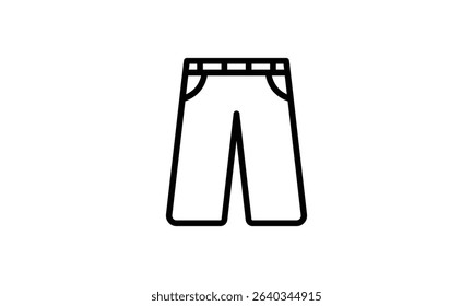 A simple line art icon of a pair of classic trousers. Minimalist and stylish.