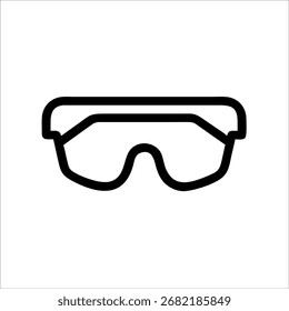 Icono de arte de línea simple de gafas de seguridad protectoras para protección ocular y ropa de trabajo
