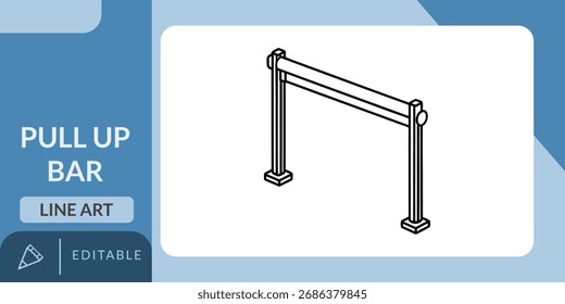 Simple line art icon of a pull-up bar. Perfect for fitness, workout, outdoor gym, and exercise designs.
