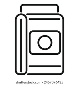 Simple line art icon representing a film roll, perfect for web and graphic design uses