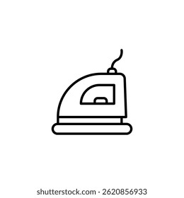 Simple Line Art Icon Representing a Clothing Iron for Pressing Fabrics
