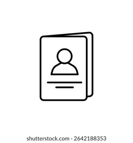 Simple Line Art Icon Representing Personal Identity Card Format