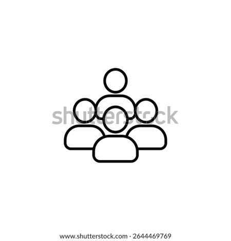 Simple line art icon representing a team, collaboration, or group of people.