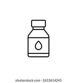 Simple Line Art Icon Of Small Dropper Bottle For Liquid Medicine