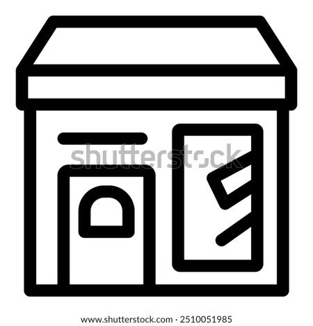 Simple line art icon of a small business storefront, perfect for representing entrepreneurship and local commerce