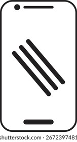 Icono simple del arte de la línea de un smartphone con el resplandor de la pantalla