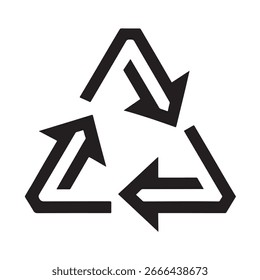 Simple line art icon symbolizing recycling