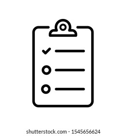 Simple Line Art Icon Vector - Check List Vector Icon Design Template