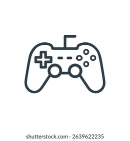 Simple line art icon of a video game controller