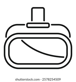 Simple line art icon of a vr headset simulating an augmented reality experience