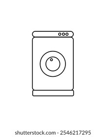 A simple line art icon of a washing machine, great for laundry, appliance, or home care themes.

