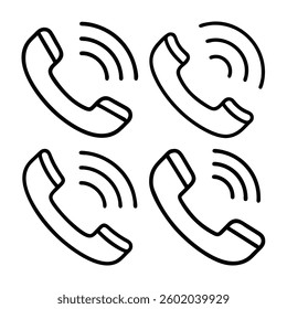 Simple Line Art Icons Representing Phone Calls, Charging, and Wireless Data Transfer