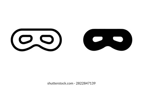 Simple line art icons of virtual reality headsets in black and white