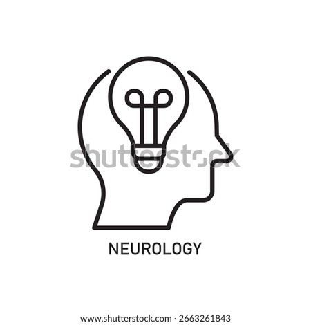 Simple Line Art Idea Brainstorming with Lightbulb Symbol Inside Head Shape Icon