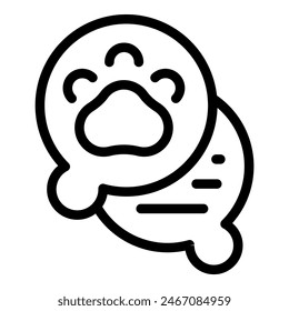 Simple line art illustration of an adorable cartoon baby seal