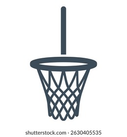 Simples ilustração de arte de linha de um basquete Hoop e Net