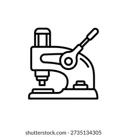 Simple line art illustration of a bench vice tool clamp on white background, ideal for industrial and DIY concepts.