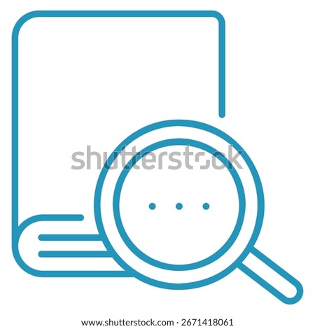 Simple Line Art Illustration of a Book with a Magnifying Glass