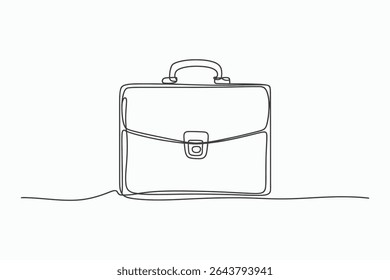 Ilustración de arte lineal simple de un maletín, perfecto para negocios, finanzas o proyectos relacionados con la oficina. Diseño limpio y minimalista adecuado para diversas aplicaciones.
