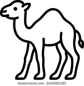 Simple Line Art Illustration of a Camel