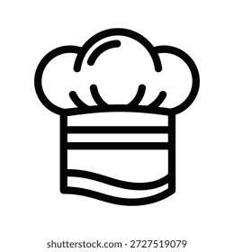 Simple line art illustration of a chef hat on white background