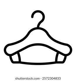 Simple line art illustration of a clothes hanger, suitable for icon and design illustration uses