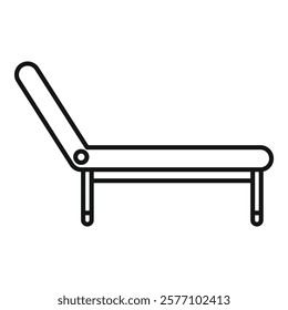 Simple line art illustration of a comfortable chaise lounge with an adjustable backrest