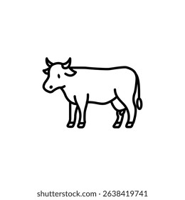 Simple line art illustration of a cow. Perfect for farm related designs.