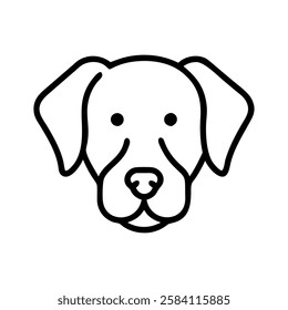 Simple line art illustration of a dog's head dog head, vector Art, Icon, Logo and Graphics. Dog head outline and line art illustration design