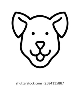 Simple line art illustration of a dog's head dog head, vector Art, Icon, Logo and Graphics. Dog head outline and line art illustration design