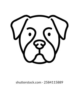 Simple line art illustration of a dog's head dog head, vector Art, Icon, Logo and Graphics. Dog head outline and line art illustration design