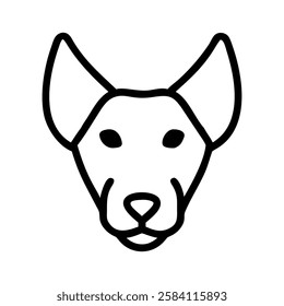 Simple line art illustration of a dog's head dog head, vector Art, Icon, Logo and Graphics. Dog head outline and line art illustration design