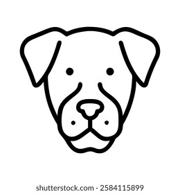 Simple line art illustration of a dog's head dog head, vector Art, Icon, Logo and Graphics. Dog head outline and line art illustration design