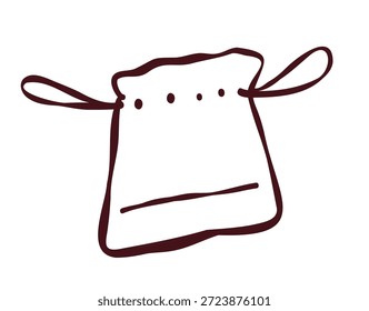 Ilustración simple del arte de la línea de una bolsa del lazo para la escuela o el uso diario