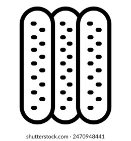Simple line art illustration of four loaves of bread suitable for bakery icons or food menus