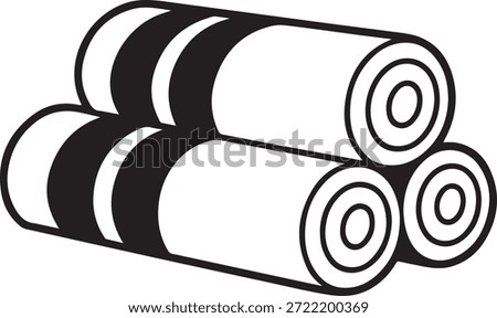 Simple Line Art Illustration of Hay Bales
