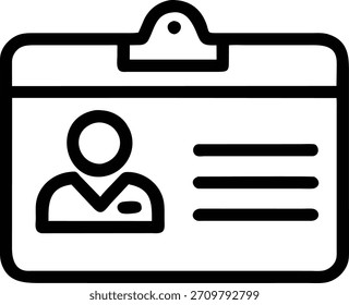 Una simple ilustración de arte lineal de una insignia de Identificación o etiqueta de nombre. Perfecto para simbolizar identidad, seguridad o control de acceso en su proyecto.