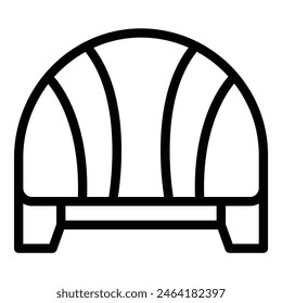 Simple line art illustration of an igloo, isolated on white, suitable for various design uses