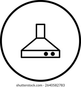 Simple line art illustration of a kitchen hood, perfect for minimalist design projects