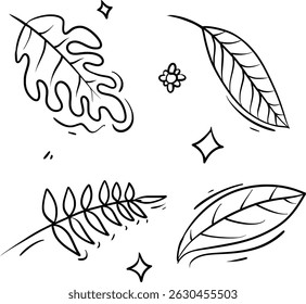 simple line art illustration of leaves