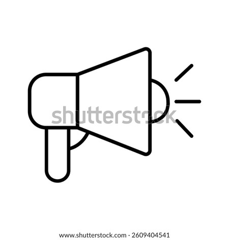 Simple Line Art Illustration of a Megaphone vector on white background