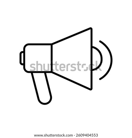 Simple Line Art Illustration of a Megaphone vector on white background