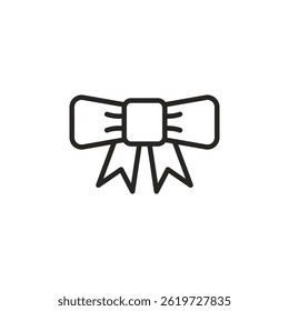 Simple Line Art Illustration: A Minimalist Bow, Festive Decoration
