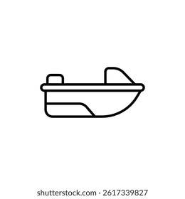 Simple Line Art Illustration of a Motorboat for Marine Industry Design