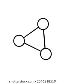 Una ilustración de arte lineal simple de un icono de red compartida, adecuado para temas de tecnología o comunicación.