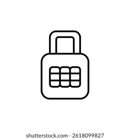 Simple Line Art Illustration of a Padlock with Combinations Number Security